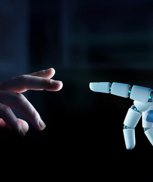 white-cyborg-finger-about-to-touch-human-finger-3d-rendering
